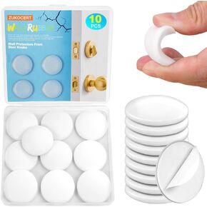 10-Pack Round Door Knob Wall Protector 1.57" White Door Stoppers Wall Protector with Strong Self-Adhesive, Quiet,Shock Absorbing Wall Protectors from Door Knobs for Bedroom, Kitchen, Office