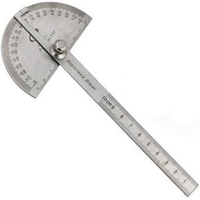 Stainless Steel 0-180 Protractor Angle Finder Arm Rule Measure