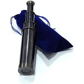 Captain's Spyglass Hand Held Antique Black Finish Brass Telescope