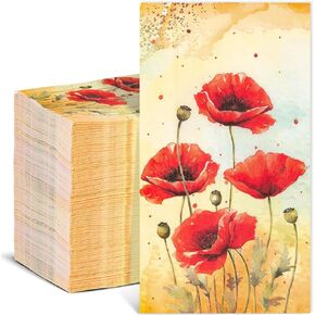 Homlouue 100PCS Watercolor Hydrangea Floral Napkins, 3 Ply Guest Towels Disposable Bathroom, Floral Paper Napkins Disposable, Flower Party Paper Napkins Decorative for Spring Summer Fall Decorations