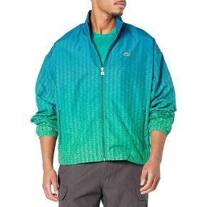 Lacoste Men's Printed Back Croc Jacket, Cobalt/CALATHEA-Rocket
