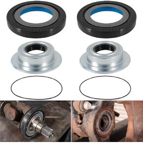 Front Axle Knuckle Vacuum Seals & Hub O-Rings & Tube Dust Seals Kit Fits for Ford Super Duty 2005-2019 F250 F350 F450 F550 With Dana Super 60, Replacement for part #2017426, 2014835, 54983 (6Pcs)