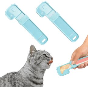 YAODHAOD Cat Strip Squeeze Spoon,Cat Wet Treats Dispense Spoon,Cat Treats Dispenser Feeding Liquid Paste Cat Snack Treat Squeeze Spoon Cat Wet Food Spoon Feeding Pet Food Spoon (2PCS)