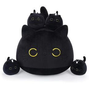 alayger أفخم الباندا الحمراء وسادة الأم محشوة الحيوان مع 4 أطفال الباندا Plushies، سوبر لينة kawaii المعانقة وسادة لعبة الهدايا للأطفال الفراش