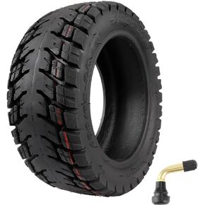 LHROPA 11" 100/65-6.5 11-inch Rubber Wider & Thicker Off-road Tubeless Tire Explosion-proof Tyre + PVR50 Valve Nozzle Replace for Dualtron Electric Kick Scooter Wheel Parts