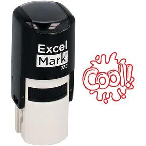 ExcelMark Round Teacher Stamp - Cool! - RED Ink