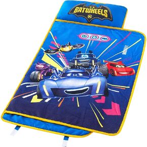 سجادة قيلولة مبطنة للأطفال من DC Batwheels مع بطانية ووسادة مدمجة، مقاس 50.8 سم عرضًا × 111.46 سم طولًا