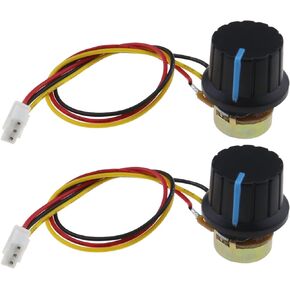 eMagTech 2 Sets B10K Linear Taper Rotary Potentiometer WH148 10 K Ohm Single Turn Carbon Film Variable Resistor with XH2.54-3 Pin Connector Wire Cable