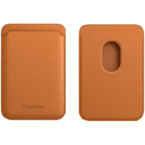 حافظة بطاقات Captese MagIT من الجلد الصناعي للجنسين، متوافقة مع MagSafe، لهواتف iPhone 14 Pro Max/14 Pro/14 Plus/14، وiPhone 13 Pro Max/13 Pro/13، وiPhone 12 Series (ذهبي وردي)