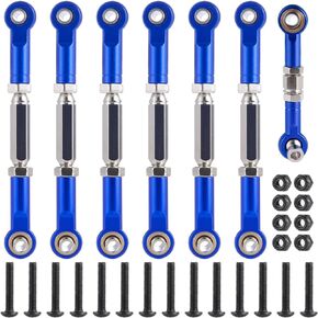 JGGZONE Adjustable Aluminum Upgrades Parts Turnbuckles Camber Links Set for 1/10 Traxxa Slash 2WD 4X4 Hoss Rustler VXL Stampede RC Truck