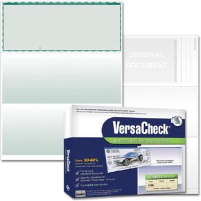 VersaCheck Secure Checks - 250 شيكًا فارغًا لقسائم الأعمال - Green Premium - 250 ورقة نموذج #1000 - تحقق في الأعلى