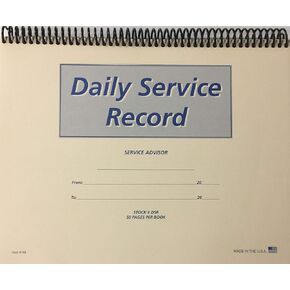 Daily Service Record Book - 50 Sheets/Book (W9)