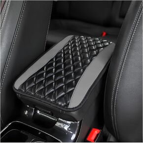 Osilly Car Center Console Pad, Universal Waterproof Armrest Seat Box Cover, 12.6" x 7.5" PU Leather Auto Armrest Protector, Car Interior Accessories Decor for Most Vehicles, Truck, SUV (Beige)