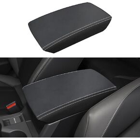 Car Center Console Armrest Cover for Subaru Crosstrek/Impreza 2024 2025 Leather Anti-Scratch Central ArmRest Box Lid Seat Cover Protector Cushion Saver Interior Accessories-Black Stitches