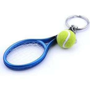 Cute Blue Car Tennis Keychain, Car Tennis Racquet Jewelry- Perfect Tennis Players, Car Tennis Coaches & Tennis Teams