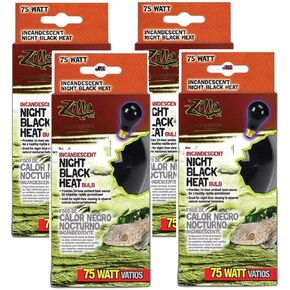 Zilla 4 Pack of Night Black Incandescent Heat Bulbs, 75 Watts