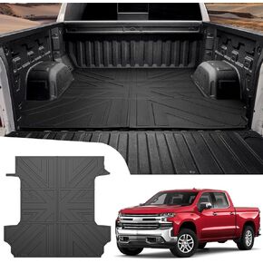 Utiiy Truck Bed Liner for 2019-2024 Chevrolet Silverado/GMC Sierra 1500 5.8ft Bed Mat TPE All Weather Truck Bed Floor Liner for 2023 2024 Chevy Silverado/GMC Sierra 1500 Crew Cab Accessories