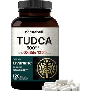 TUDCA 500mg with OX Bile 125mg Per Serving, 120 Capsules – High Absorption Livamate Formula, Natural Bitter Taste | Bile Salt Supplement | Third Party Tested