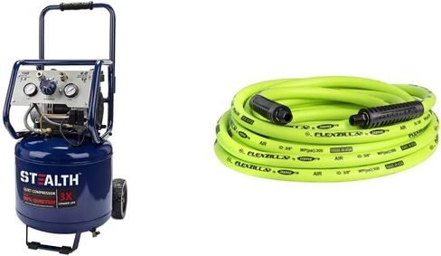 ضاغط هواء ستيلث 12 جالون فائق الهدوء، 1.5 حصان خالي من الزيت، ذروة 150 رطل لكل بوصة مربعة 68 ديسيبل ضاغط هواء، 5 قدم مكعب في الدقيقة عند 40 رطل لكل بوصة مربعة 4 قدم مكعب في الدقيقة عند 90 رطل لكل بوصة مربعة ضاغط هواء كهربائي صامت محمول طويل العمر مع عجلة  in Kuwait