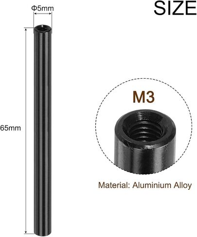 MECCANIXITY Round Aluminium Standoff Column Spacer,Standoffs Round Spacers M3x70mm,Spacers Assortment Kit for RC Airplane,FPV Quadcopter,CNC,Black,Pack of 16 in Saudi Arabia