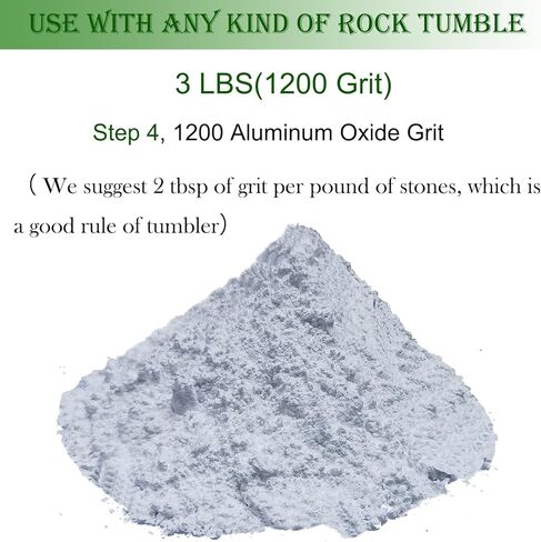 Tonmp 3 LBS الخطوة 4 Rock Tumbler Grit -1200 Grit Aluminium Tumbler Tumbler Media Grit، وسائط تلميع الصخور، تعمل مع أي بهلوان صخري، ملمع الصخور، ملمع الحجر، (الخطوة 4-3 رطل)... in Kuwait