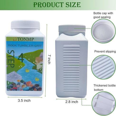 Tonmp 3 LBS الخطوة 4 Rock Tumbler Grit -1200 Grit Aluminium Tumbler Tumbler Media Grit، وسائط تلميع الصخور، تعمل مع أي بهلوان صخري، ملمع الصخور، ملمع الحجر، (الخطوة 4-3 رطل)... in Kuwait