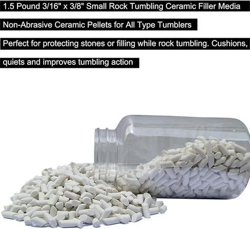 مجموعة حصى بهلوان الصخور من Tonmp بوزن 5.5 رطل - حصى بهلوان صخري بوزن 4 رطل و4 خطوات + وسائط حشو سيراميك 1.5 رطل، تعمل مع أي بهلوان صخري، وملمع صخري، وملمع حجري in Kuwait