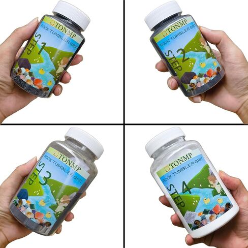 مجموعة حصى بهلوان الصخور من Tonmp بوزن 5.5 رطل - حصى بهلوان صخري بوزن 4 رطل و4 خطوات + وسائط حشو سيراميك 1.5 رطل، تعمل مع أي بهلوان صخري، وملمع صخري، وملمع حجري in Kuwait