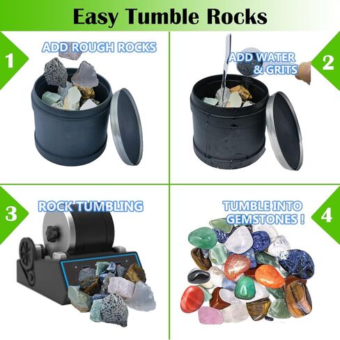 مجموعة حصى بهلوان الصخور من Tonmp بوزن 5.5 رطل - حصى بهلوان صخري بوزن 4 رطل و4 خطوات + وسائط حشو سيراميك 1.5 رطل، تعمل مع أي بهلوان صخري، وملمع صخري، وملمع حجري in Kuwait