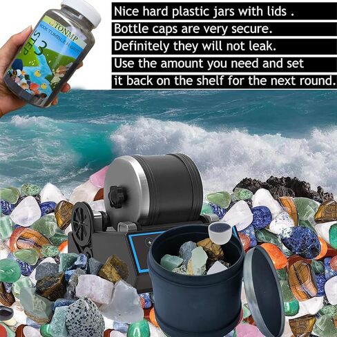 مجموعة حصى بهلوان الصخور من Tonmp بوزن 5.5 رطل - حصى بهلوان صخري بوزن 4 رطل و4 خطوات + وسائط حشو سيراميك 1.5 رطل، تعمل مع أي بهلوان صخري، وملمع صخري، وملمع حجري in Kuwait