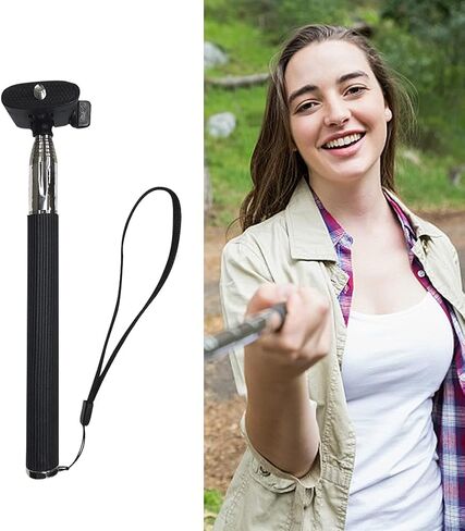 Selfie Stick, Ultra Long Invisible Selfie Stick for Smartphone, Portable Selfie Stick Stand for Action Cameras, Lightweight Travel Extendable Selfie Stick(Black) in Saudi Arabia