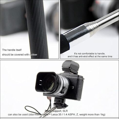 Selfie Stick, Ultra Long Invisible Selfie Stick for Smartphone, Portable Selfie Stick Stand for Action Cameras, Lightweight Travel Extendable Selfie Stick(Black) in Saudi Arabia