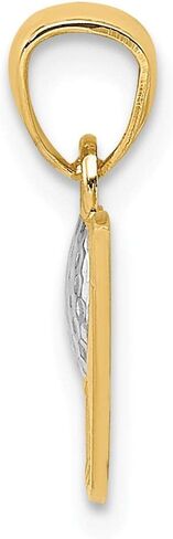 Solid 14k Yellow Gold Two Toned Golf Pendant Charm - 16mm x 12mm in Saudi Arabia