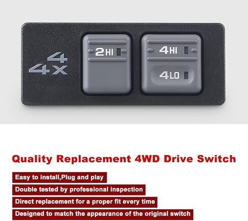 WMPHE 4 Wheel Drive Selector Switch 4WD Transfer Case Switch متوافق مع Chevy & GMC K1500 1996-1999، K2500 Suburban، Tahoe، Suburban، 1996-2000 K2500، Yukon يستبدل OEM 15969707،19168766،901-154 in Saudi Arabia