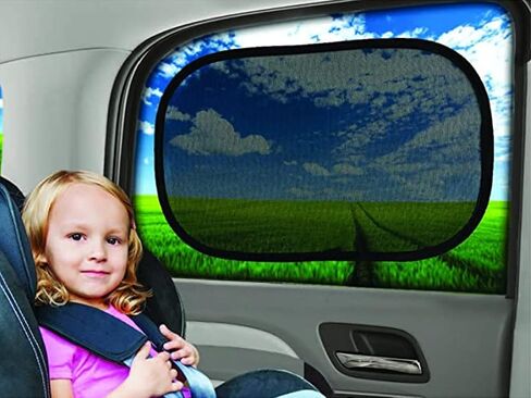 Hakofrik EZ-Cling Car Side Window Sunshade for Baby (2 Pack) - 19"x12". Sun, Glare and UV Rays Protection for Your Baby Car seat. Easy to Install and Remove in Saudi Arabia