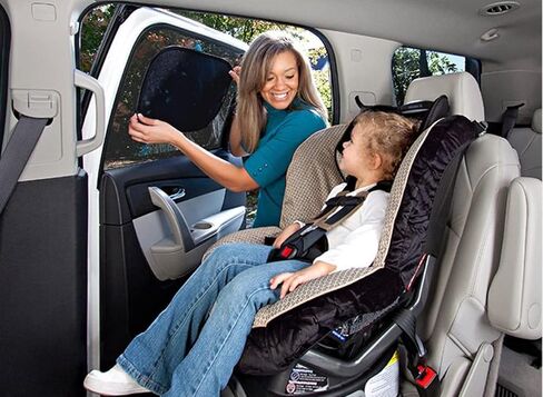 Hakofrik EZ-Cling Car Side Window Sunshade for Baby (2 Pack) - 19"x12". Sun, Glare and UV Rays Protection for Your Baby Car seat. Easy to Install and Remove in Saudi Arabia