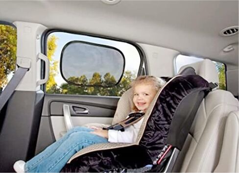 Hakofrik EZ-Cling Car Side Window Sunshade for Baby (2 Pack) - 19"x12". Sun, Glare and UV Rays Protection for Your Baby Car seat. Easy to Install and Remove in Saudi Arabia