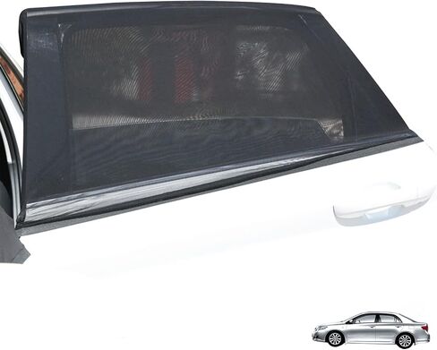 Sodcay 2 PCS SUV Front Window Sun Shades, Car Side Window Sun Shades Covers Sunshade UV Protection, Breathable Mesh Side Car Window Sun Shade Anti-Exposure Mosquito Net (Black) in Saudi Arabia