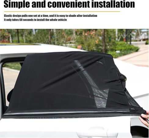 Sodcay 2 PCS SUV Front Window Sun Shades, Car Side Window Sun Shades Covers Sunshade UV Protection, Breathable Mesh Side Car Window Sun Shade Anti-Exposure Mosquito Net (Black) in Saudi Arabia