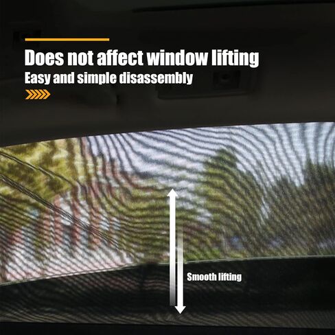 Sodcay 2 PCS SUV Front Window Sun Shades, Car Side Window Sun Shades Covers Sunshade UV Protection, Breathable Mesh Side Car Window Sun Shade Anti-Exposure Mosquito Net (Black) in Saudi Arabia