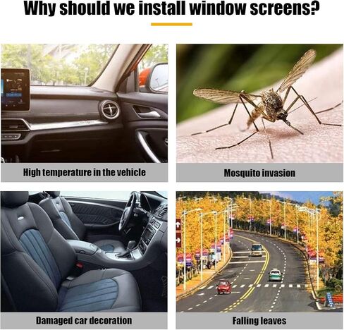 Sodcay 2 PCS SUV Front Window Sun Shades, Car Side Window Sun Shades Covers Sunshade UV Protection, Breathable Mesh Side Car Window Sun Shade Anti-Exposure Mosquito Net (Black) in Saudi Arabia