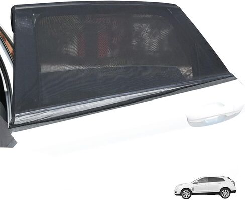 Sodcay 2 PCS SUV Front Window Sun Shades, Car Side Window Sun Shades Covers Sunshade UV Protection, Breathable Mesh Side Car Window Sun Shade Anti-Exposure Mosquito Net (Black) in Saudi Arabia