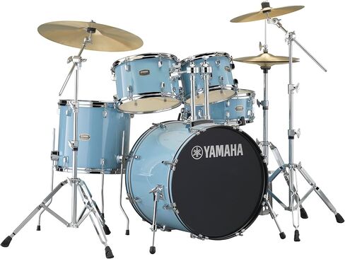 Yamaha Rydeen 5-Piece Drum Set With 20" Bass Drum, Floor Tom, 2 Toms With Ball Clamp And Wood Snare Drum, Gloss Pale Blue in Saudi Arabia