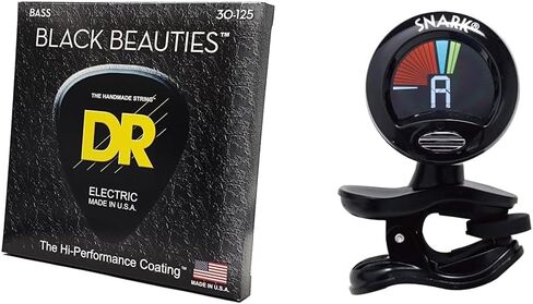 DR Strings Beauties-Black Coated Steel 6 Bass Guitar Strings, 30-125 Gauge, Round Core (BKB6-30) in Saudi Arabia