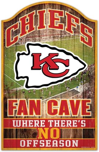 لافتة خشبية Wincraft NFL Kansas City Chiefs 05490010، 11 بوصة × 17 بوصة، سوداء in Saudi Arabia