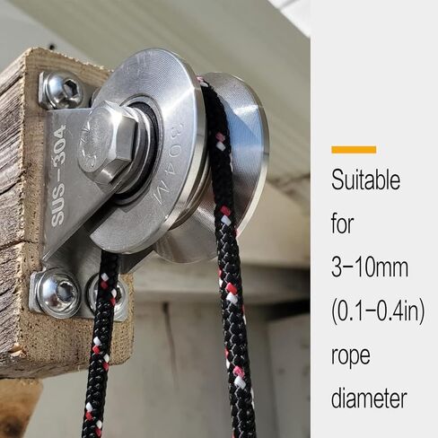 FINESUN Pulley Wheel Pulley System Heavy Duty Caster Wheels Sliding Gate Rollers Stainless Steel Cable Pulley Rope Pulley for Lifting DIY Gym Equipment 2 Inch Set of 2 Pulley Block Loading 800lb in Kuwait
