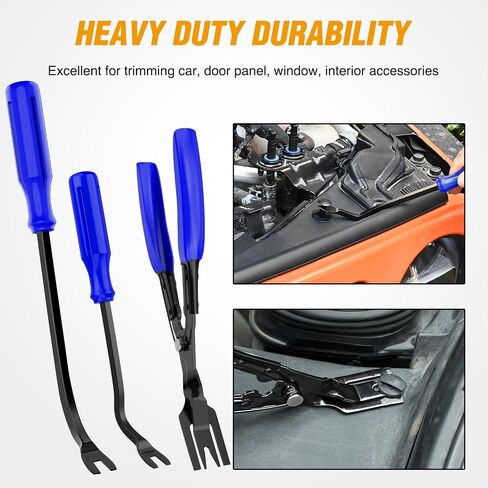 GOOACC 330Pcs Trim Removal Tool, Auto Push Pin Bumper Retainer Clip Set Fastener Terminal Remover Tool Adhesive Cable Clips Pry Kit Car Panel Radio Removal Auto Clip Pliers, Blue in Saudi Arabia