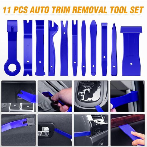 GOOACC 330Pcs Trim Removal Tool, Auto Push Pin Bumper Retainer Clip Set Fastener Terminal Remover Tool Adhesive Cable Clips Pry Kit Car Panel Radio Removal Auto Clip Pliers, Blue in Saudi Arabia