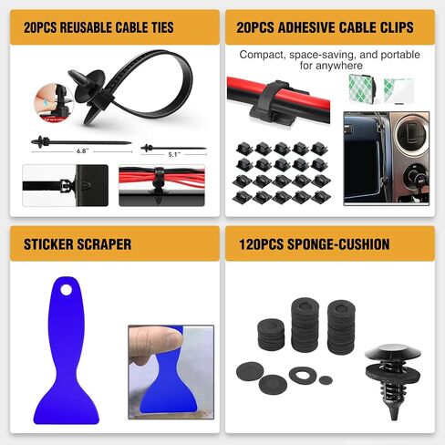 GOOACC 330Pcs Trim Removal Tool, Auto Push Pin Bumper Retainer Clip Set Fastener Terminal Remover Tool Adhesive Cable Clips Pry Kit Car Panel Radio Removal Auto Clip Pliers, Blue in Saudi Arabia