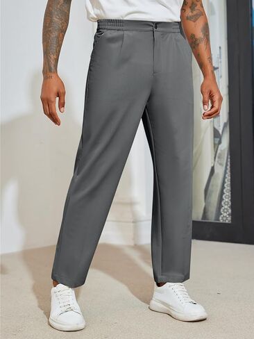 بنطال PASLTER الرجالي ذو المقاس النحيف من القطن بنطال تشينو جولف مناسب للعمل كاجوال مطوي in Kuwait